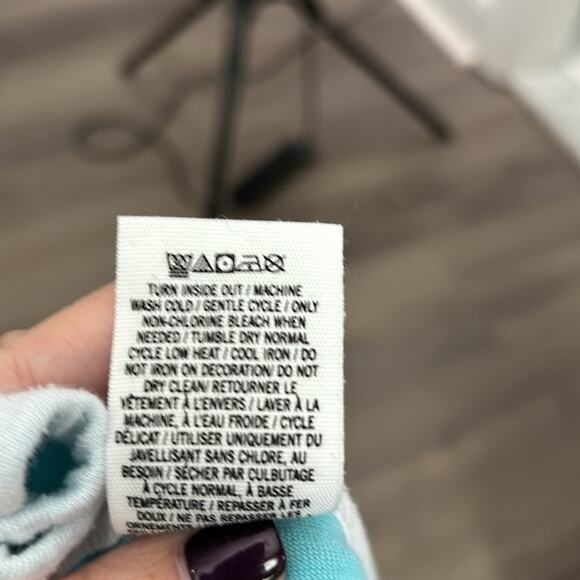 Victoria’s Secret Light Blue Racerback Tank with White Trim and Scoop Neck Sz Sm - Picture 8 of 9